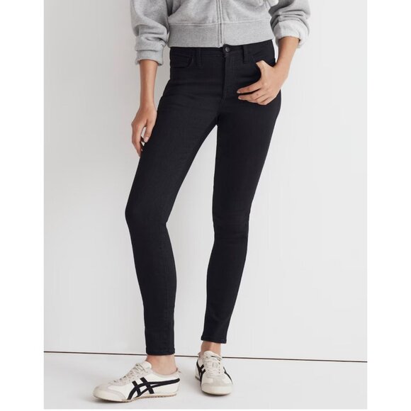 Madewell Tall 9" Mid-Rise Roadtripper Skinny Jeans Women's Size 24T in Black NWT - Picture 1 of 5